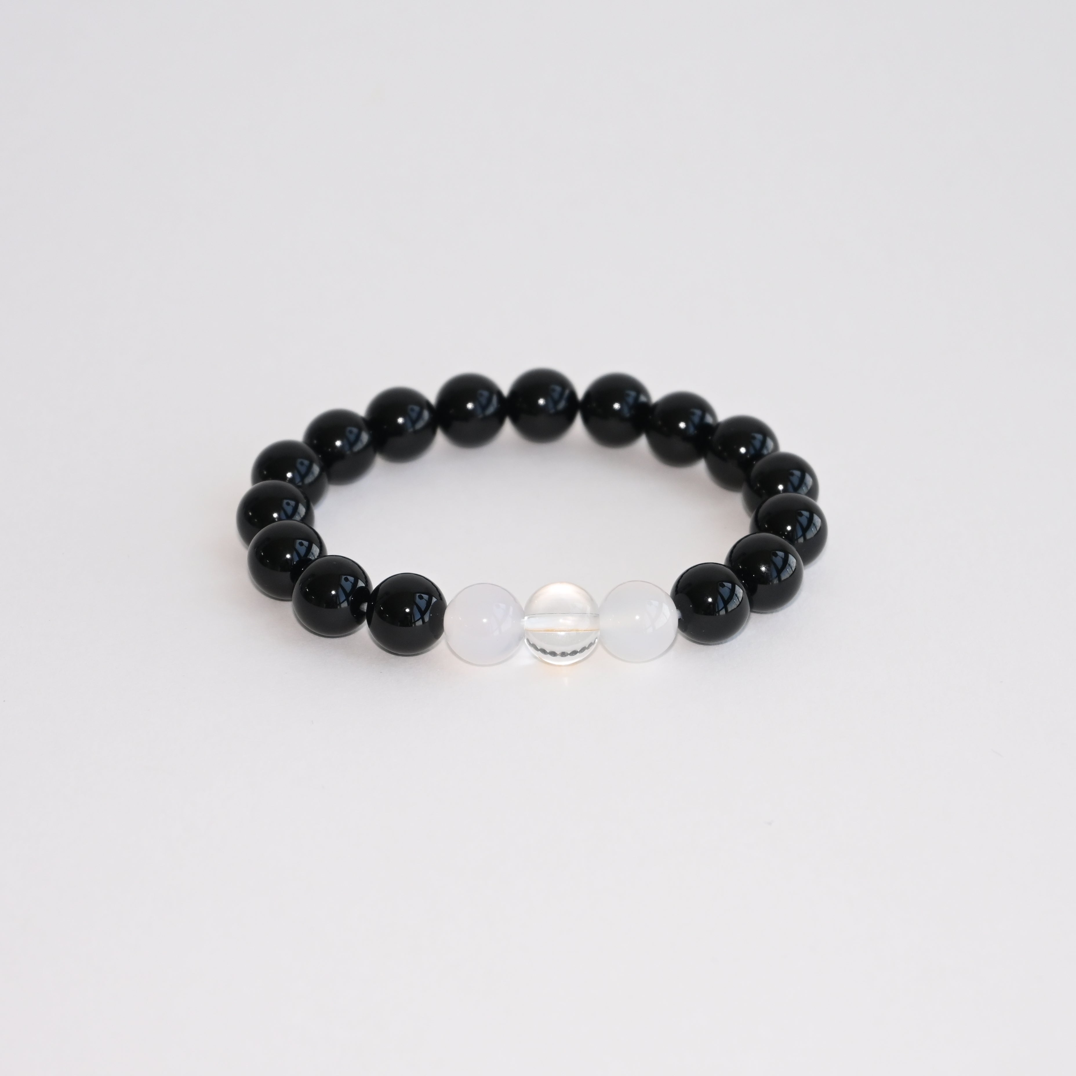 Golden Flow-Black Obsidian & Crystal Bracelet