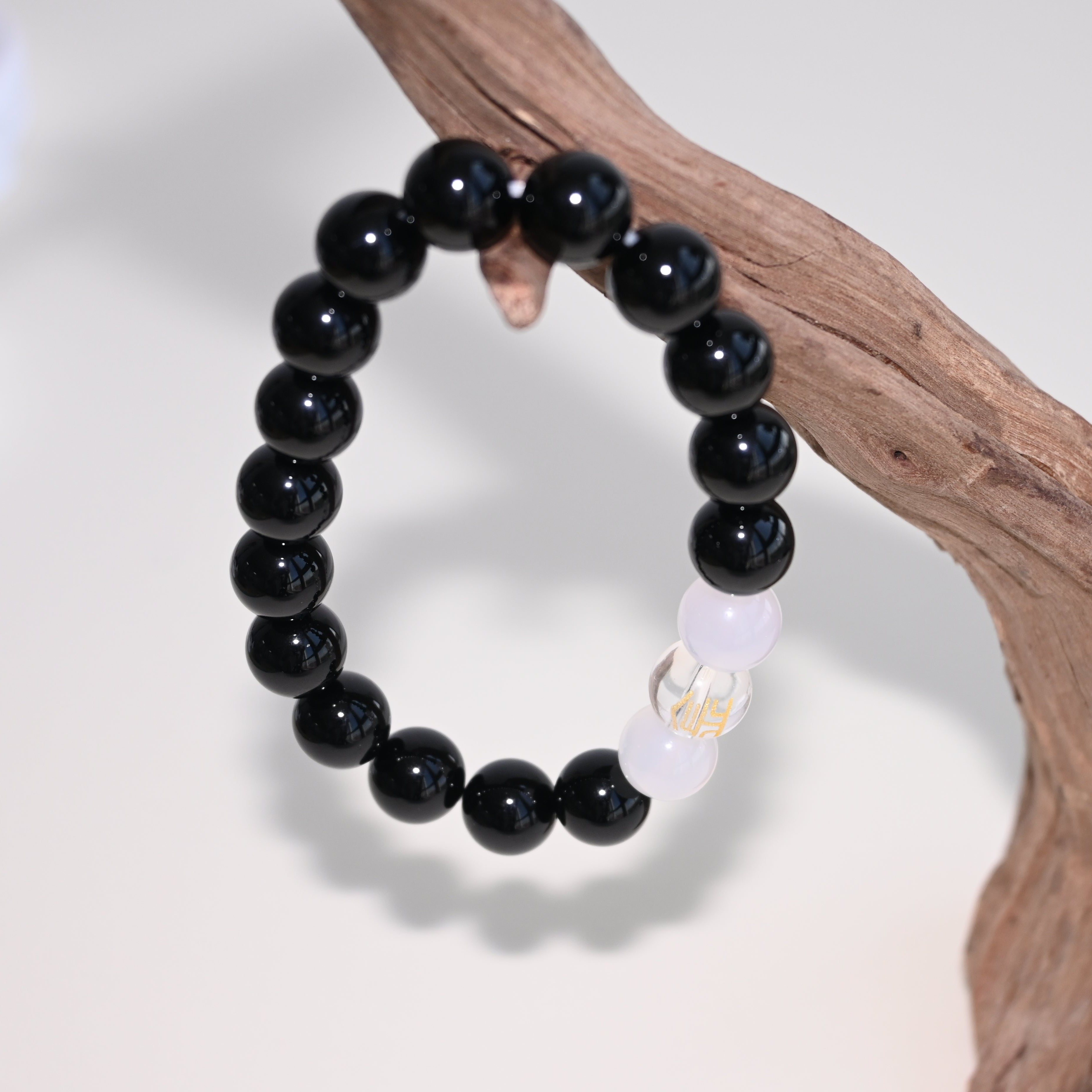 Golden Flow-Black Obsidian & Crystal Bracelet
